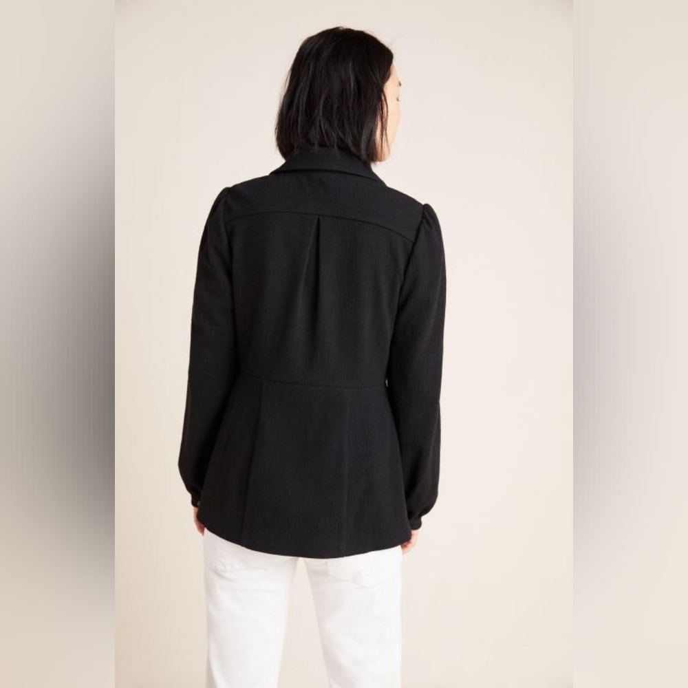 EUC Anthropologie Lexi Knit Black Blazer, Sz Small - Picture 5 of 11